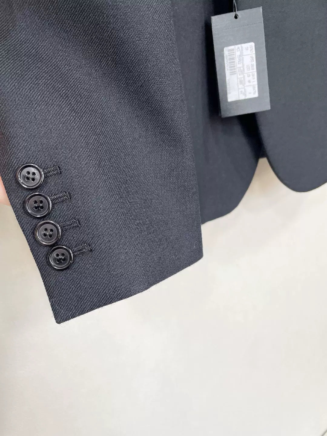 Saint Laurent Wool Leather Collar Blazer
