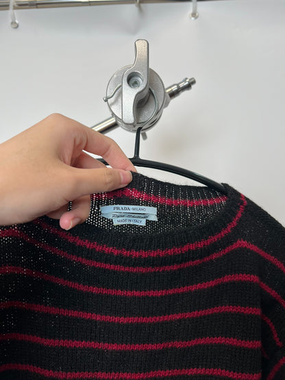Prada Striped Rabbit Wool Sweater