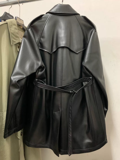 Maison Margiela Leather Trench Coat