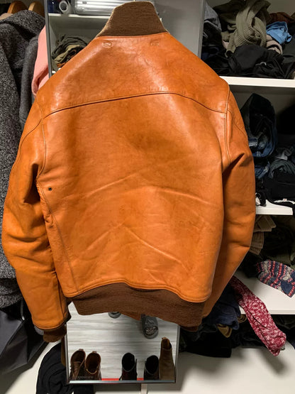 freewheelers brown leather jacket size 38