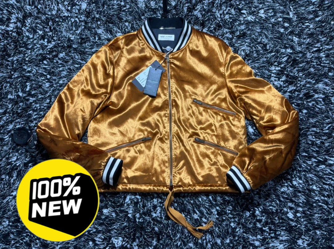 saint laurent velvet cotton bomber jacket