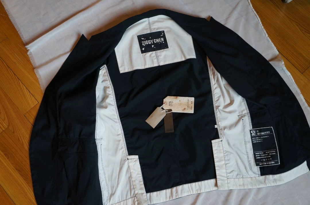 Ziggy Chen A-Line Wool Cotton Blazer