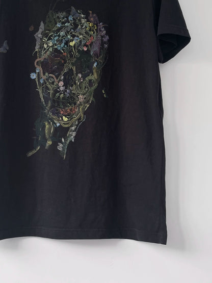 alexander mcqueen skull and flower t-shirt