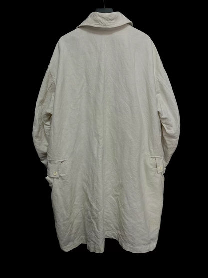 andrew driftwood tea-dyed linen coat