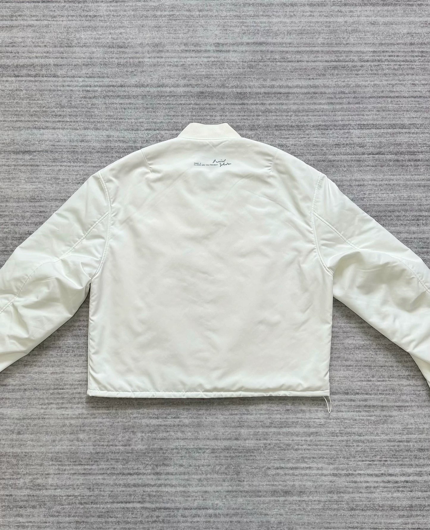 white patch bomber jacket by OAMC