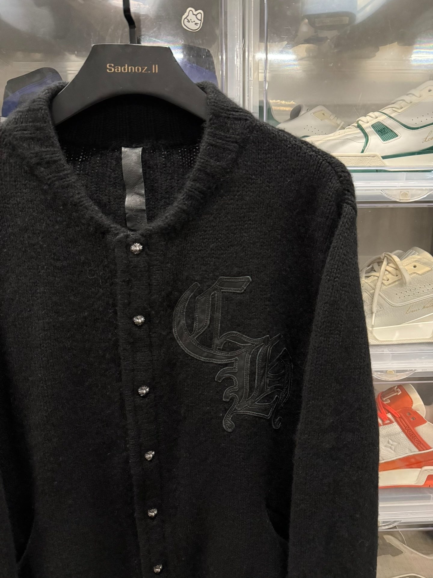 Chrome Hearts Black Cashmere Cardigan XL