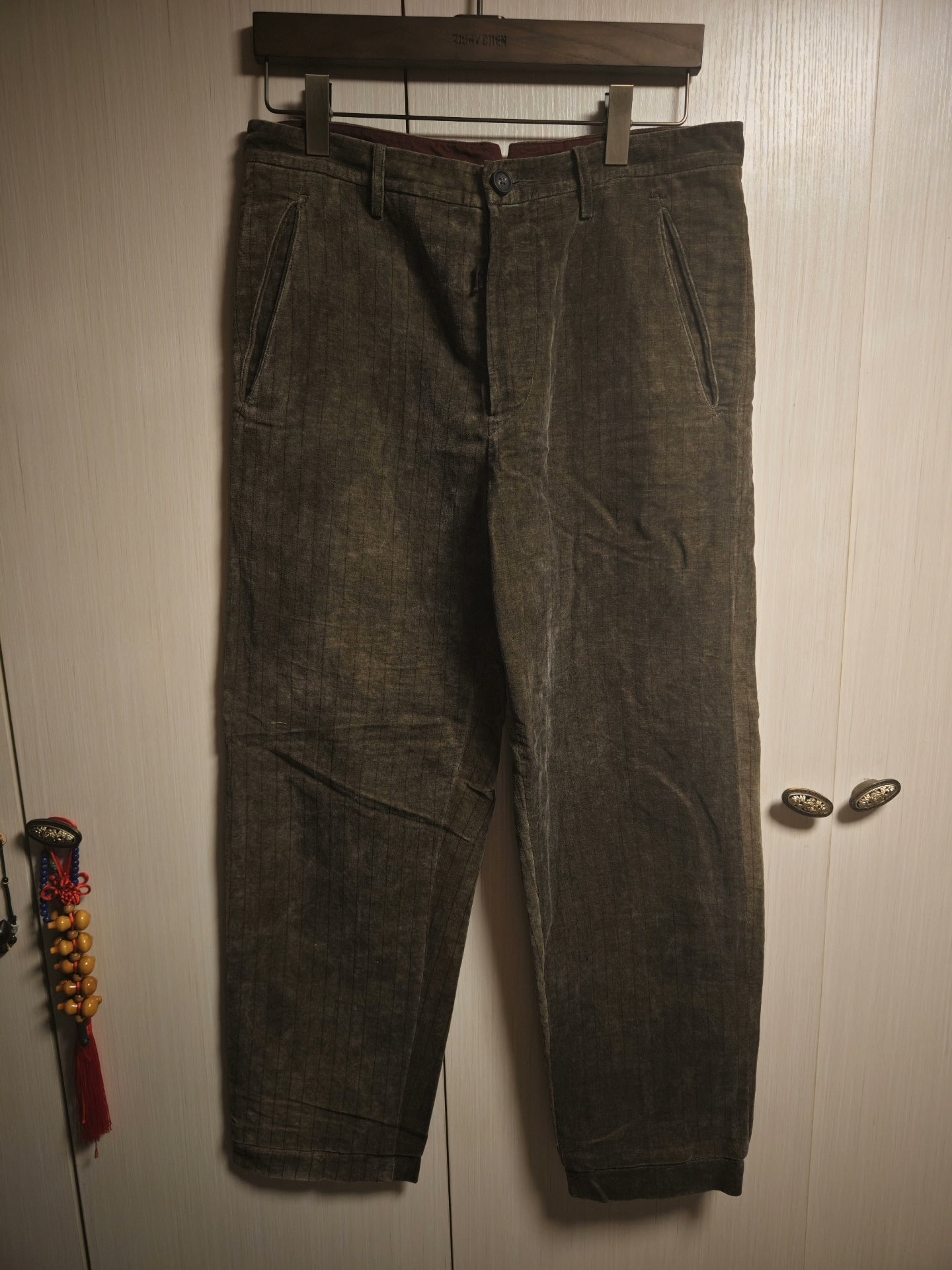 ziggy chen velvet green trousers size 48