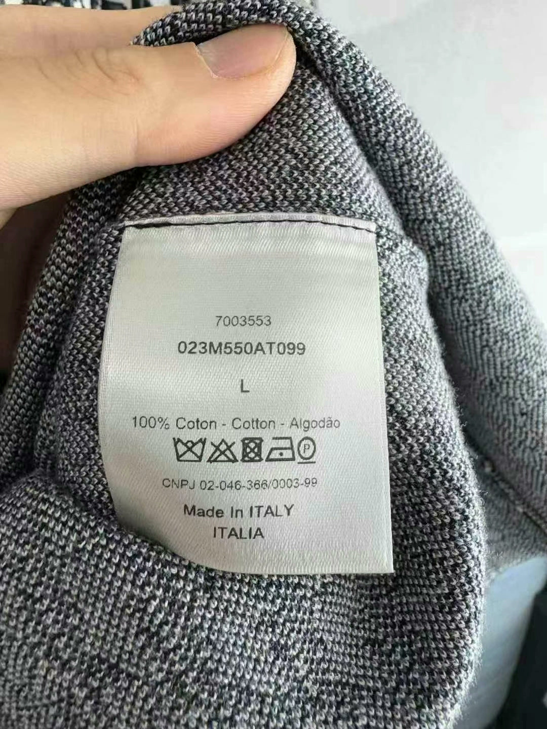 Dior Oblique Navy Cotton Long Sleeve Shirt