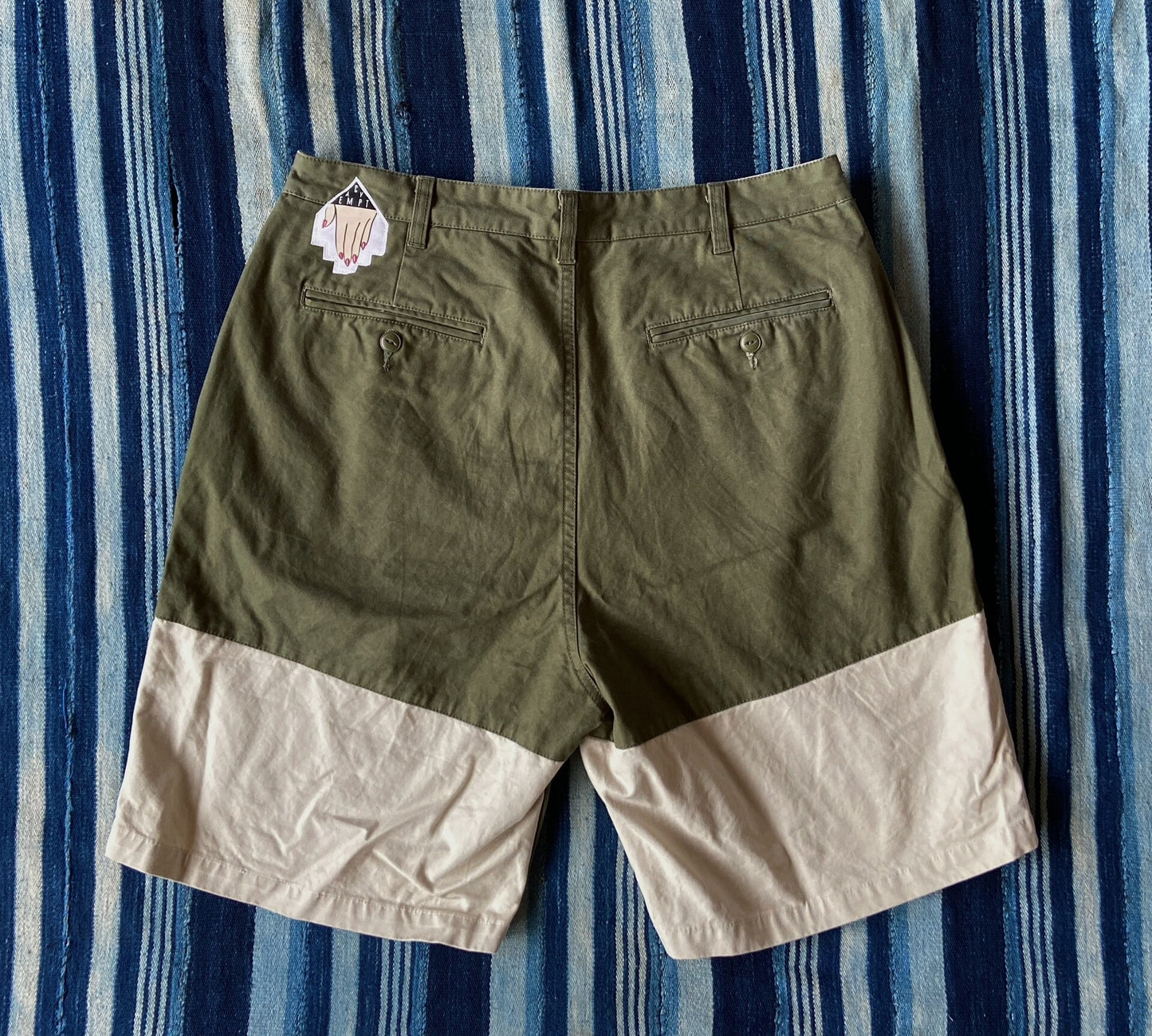 cavempt split color chino shorts