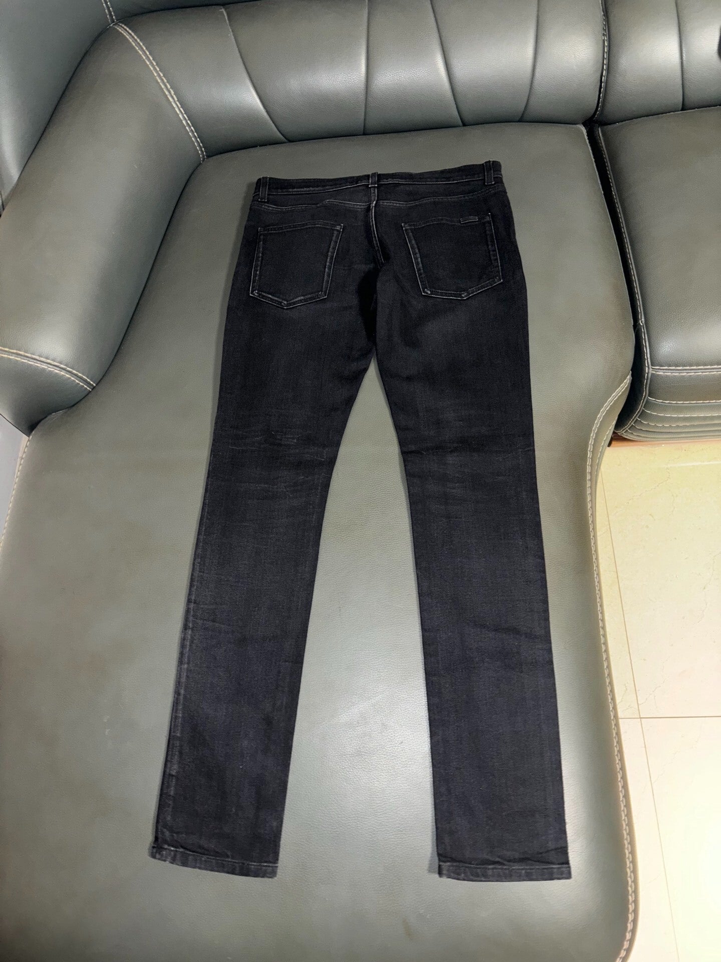 Saint Laurent Black Gray Vintage Denim Pants