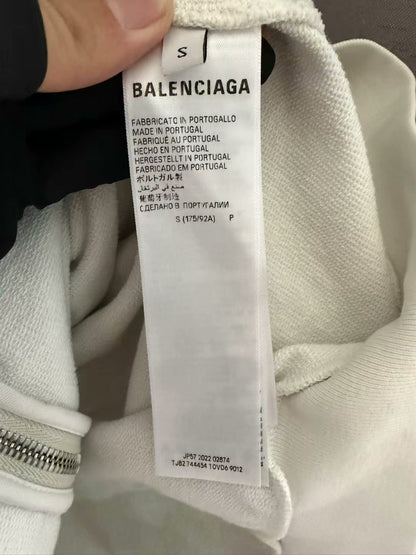 balenciaga white zip hoodie with logo