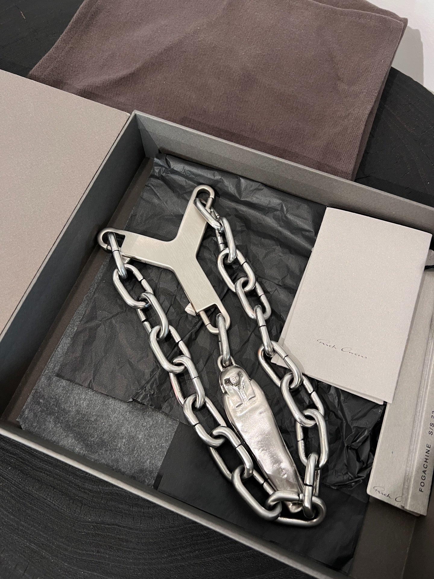 Rick Owens RO Pharaoh Coffin Triangle Necklace