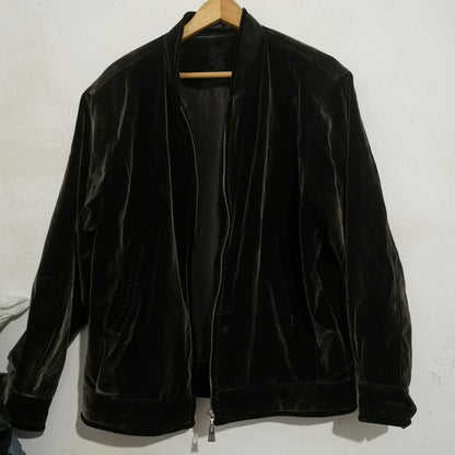 Yves Saint Laurent Black Velvet Bomber Jacket