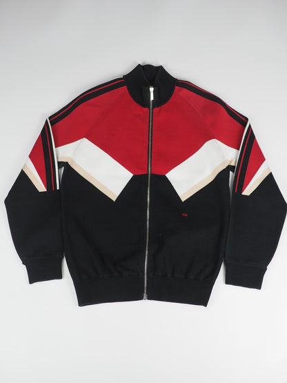 dior red black color block jacket XS