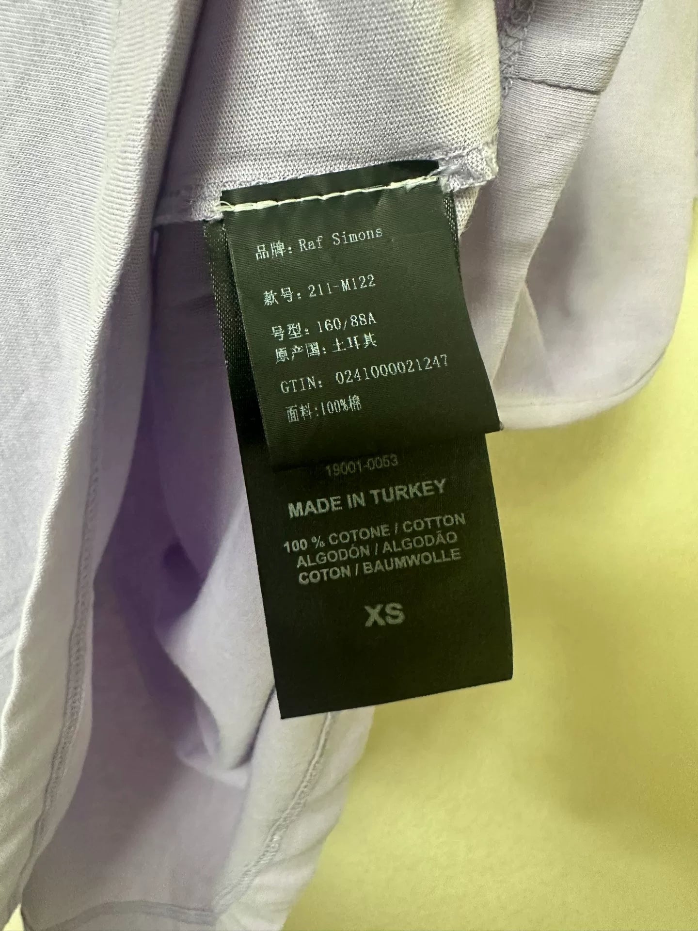 raf simons ss21 graphic t-shirt in purple