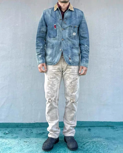Ralph Lauren Railroad Worker Distressed Denim Jacket