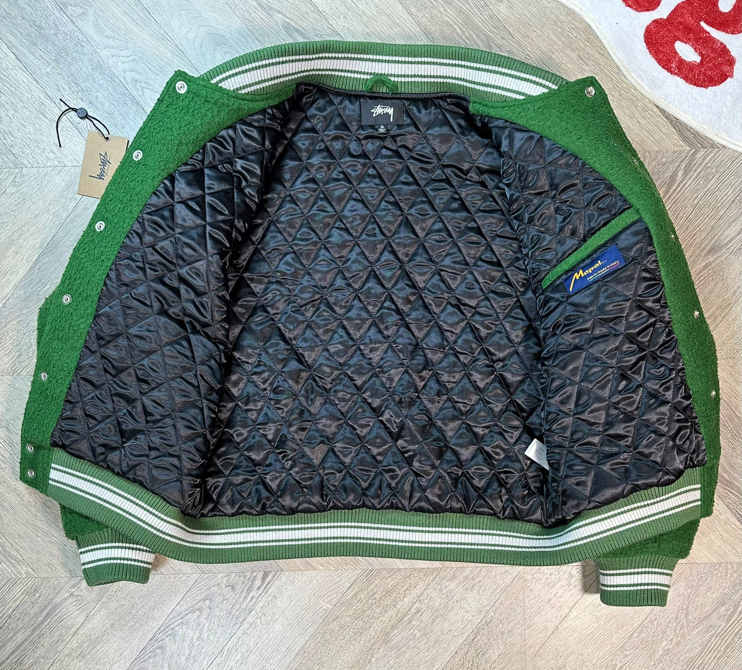 stussy fw22 casentino wool varsity jacket