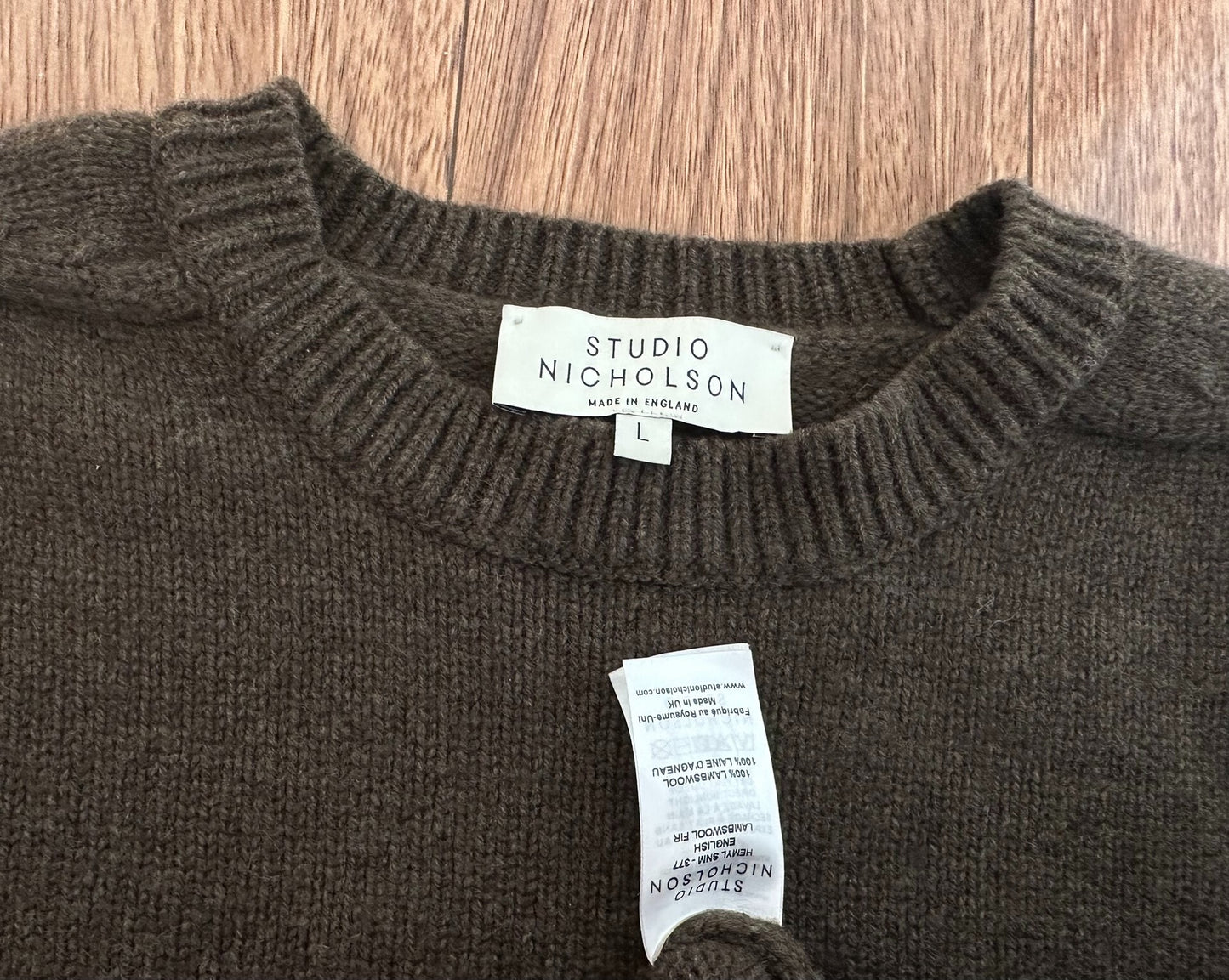 studio nicholson guernsey jumper in dark brown