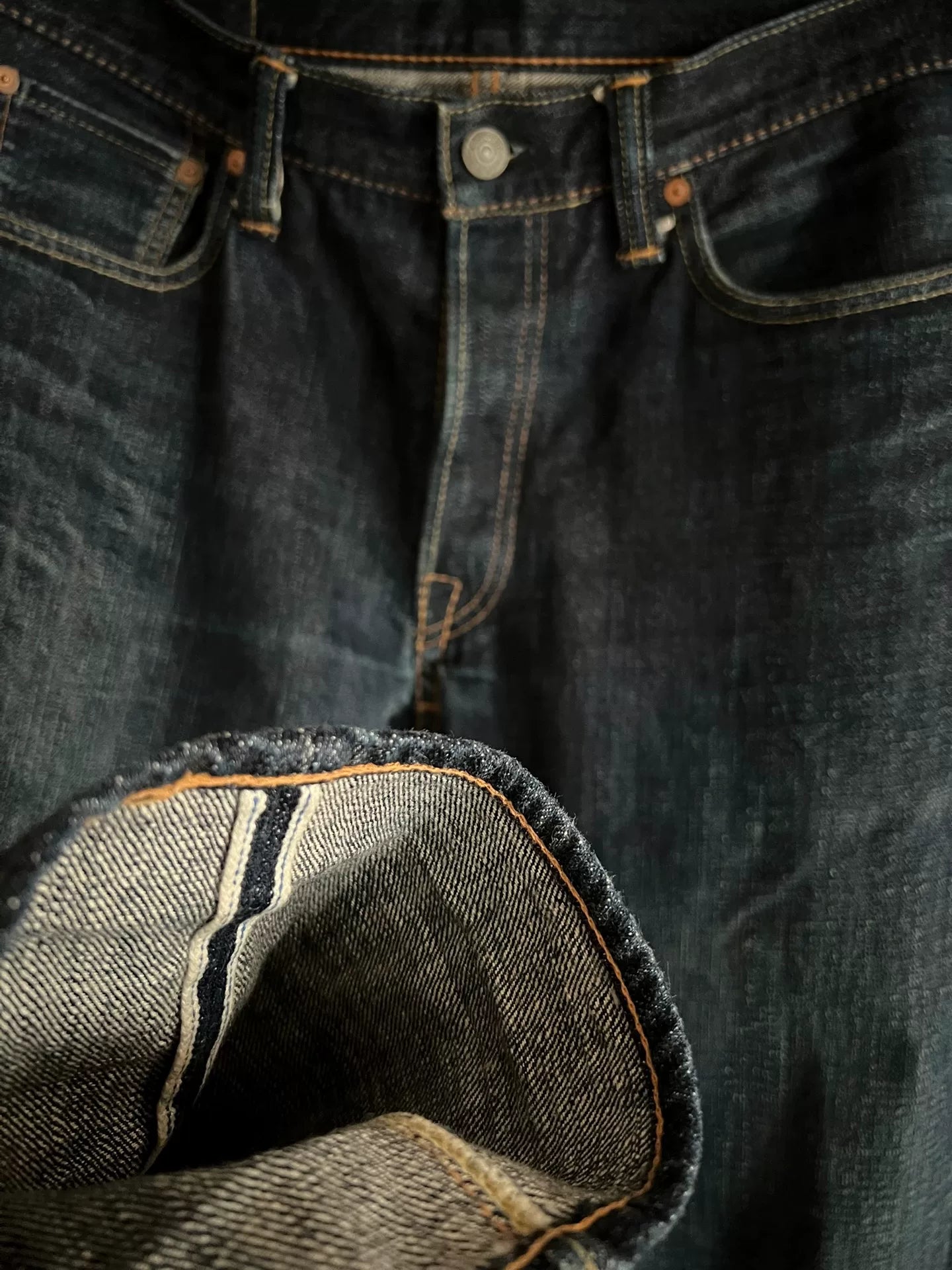 pure blue japanese straight denim jeans