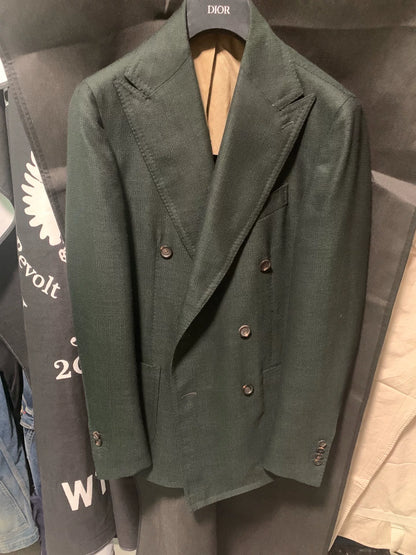 stylish dark green wool blazer