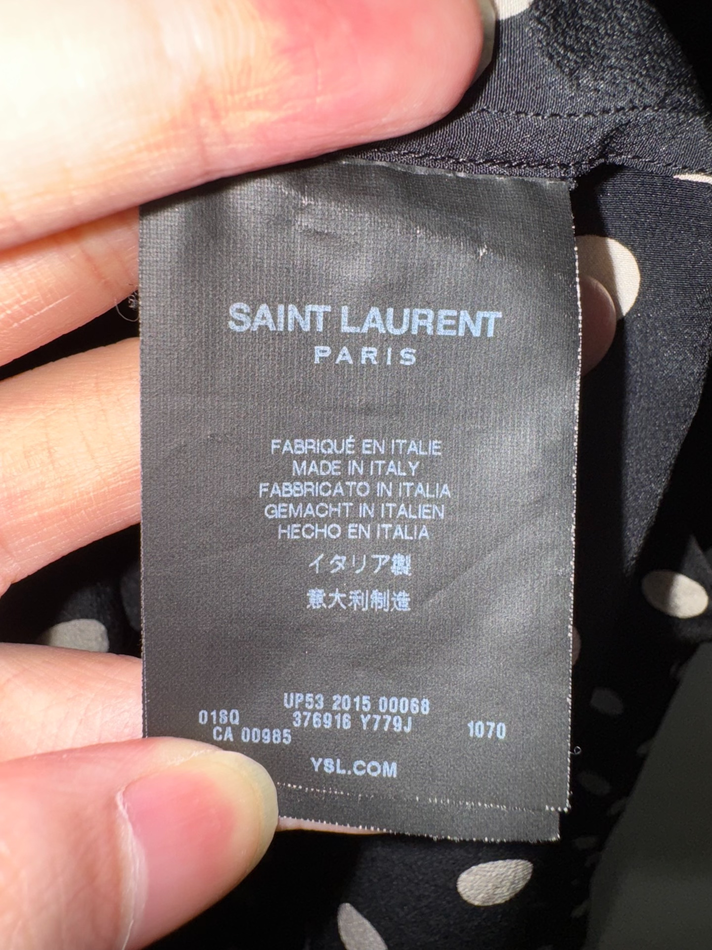 Saint Laurent 15FW Polka Dot Silk Shirt