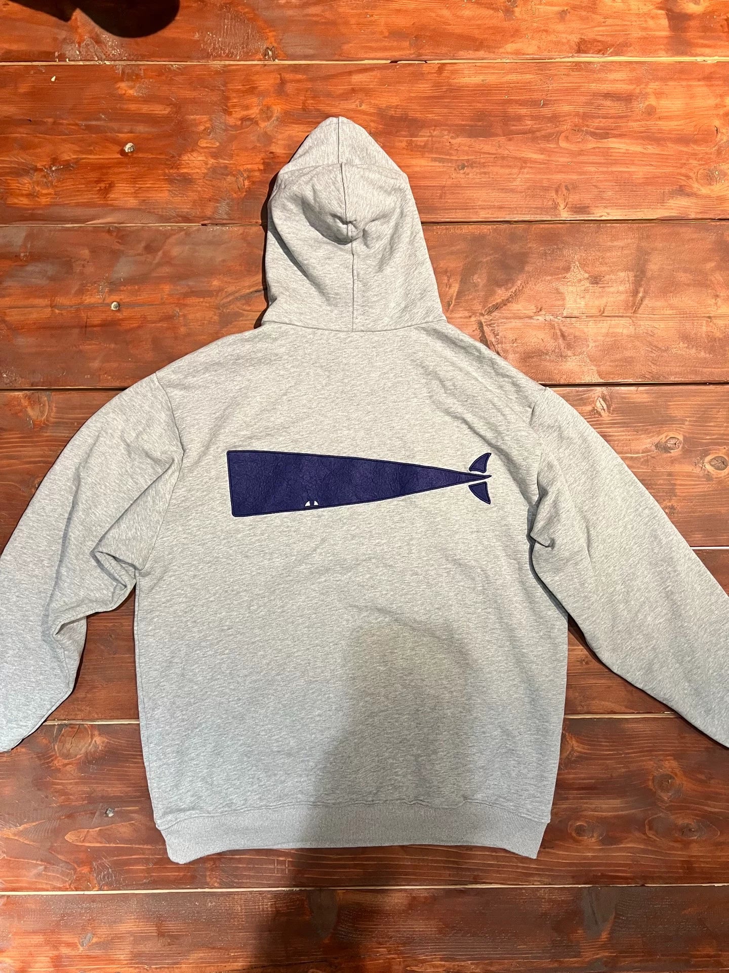 descendant embroidered logo gray hoodie