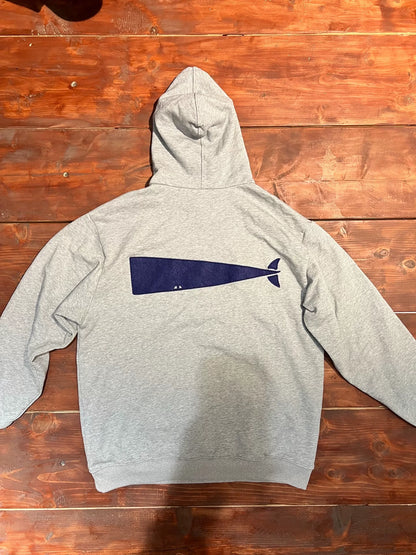 descendant embroidered logo gray hoodie