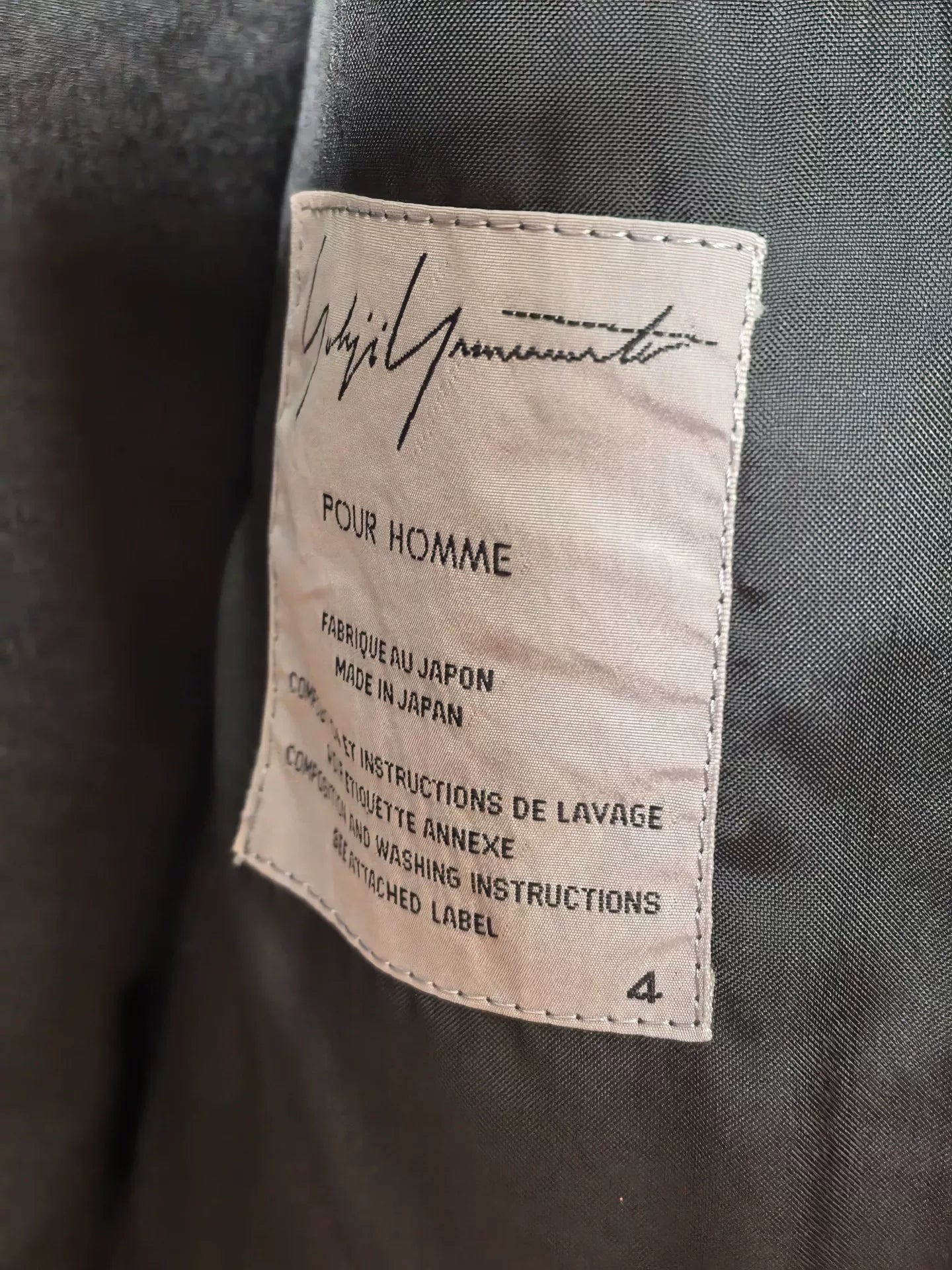 Yohji Yamamoto 02AW Men's Wool Coat Size 4