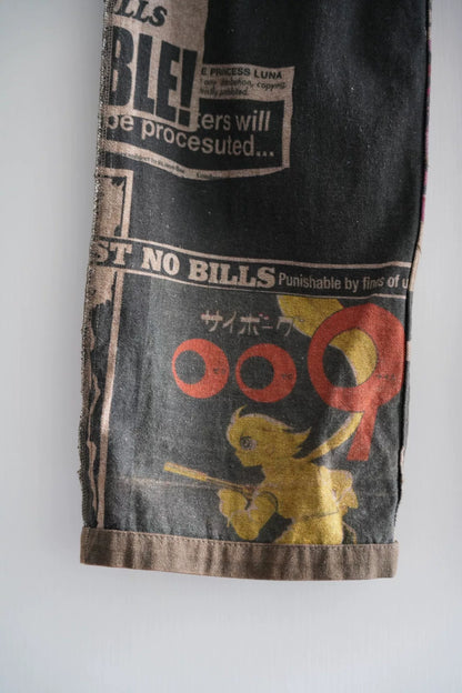 yohji yamamoto comic print pants