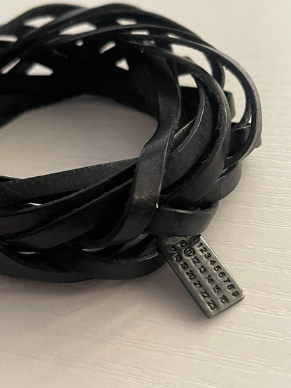 Maison Martin Margiela Leather Bracelet with Silver Tag