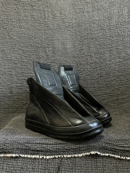 Rick Owens Black High Top Sneakers