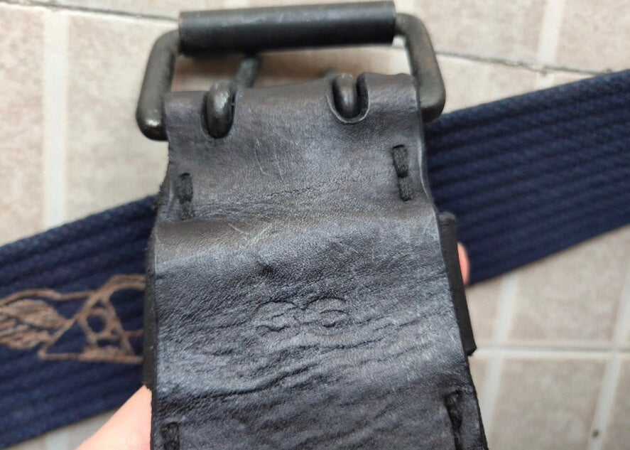 Rare RRL Navy Canvas Leather Belt
