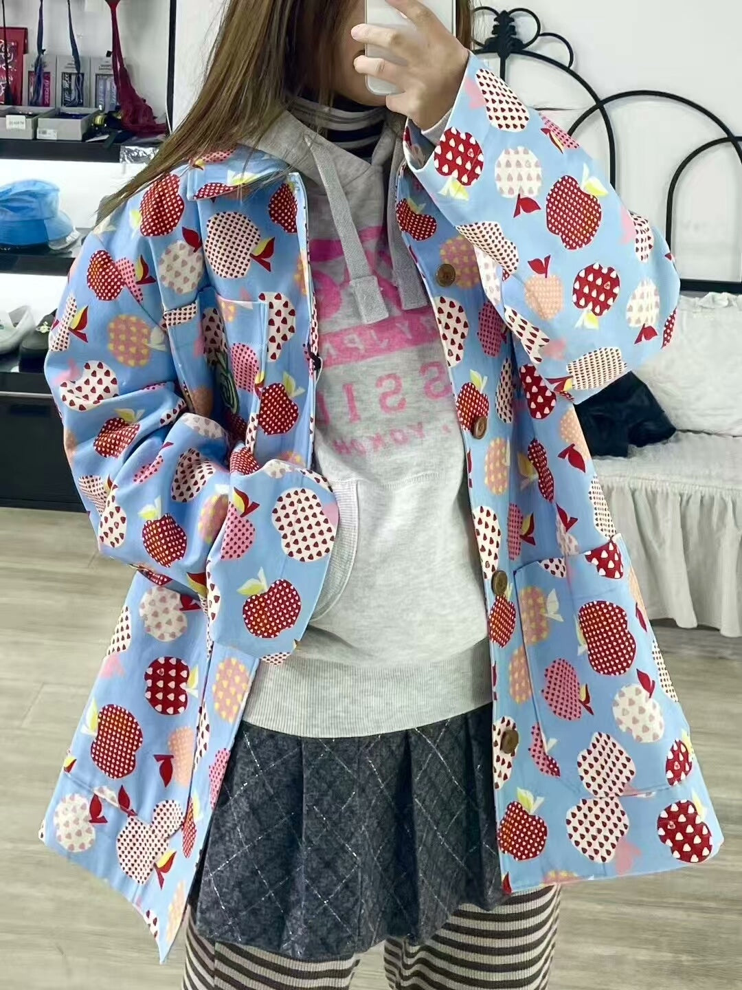 gucci men's apple print jacket