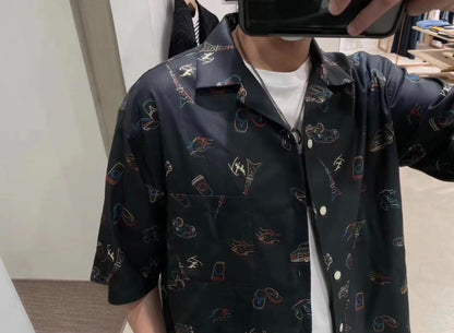 Public Tokyo Hawaiian Shirt with Cuban Collar