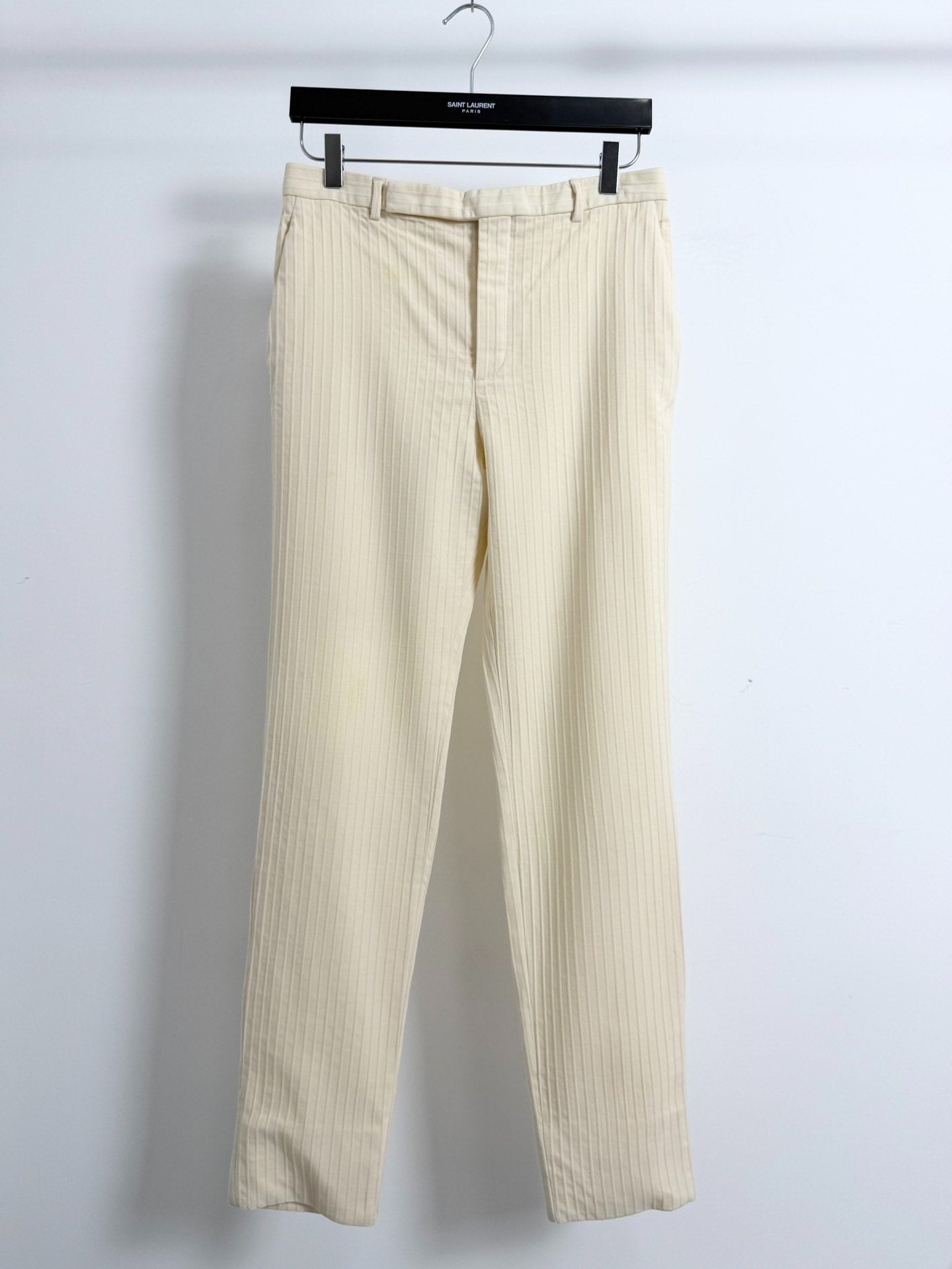 Saint Laurent Beige Pinstripe Suit