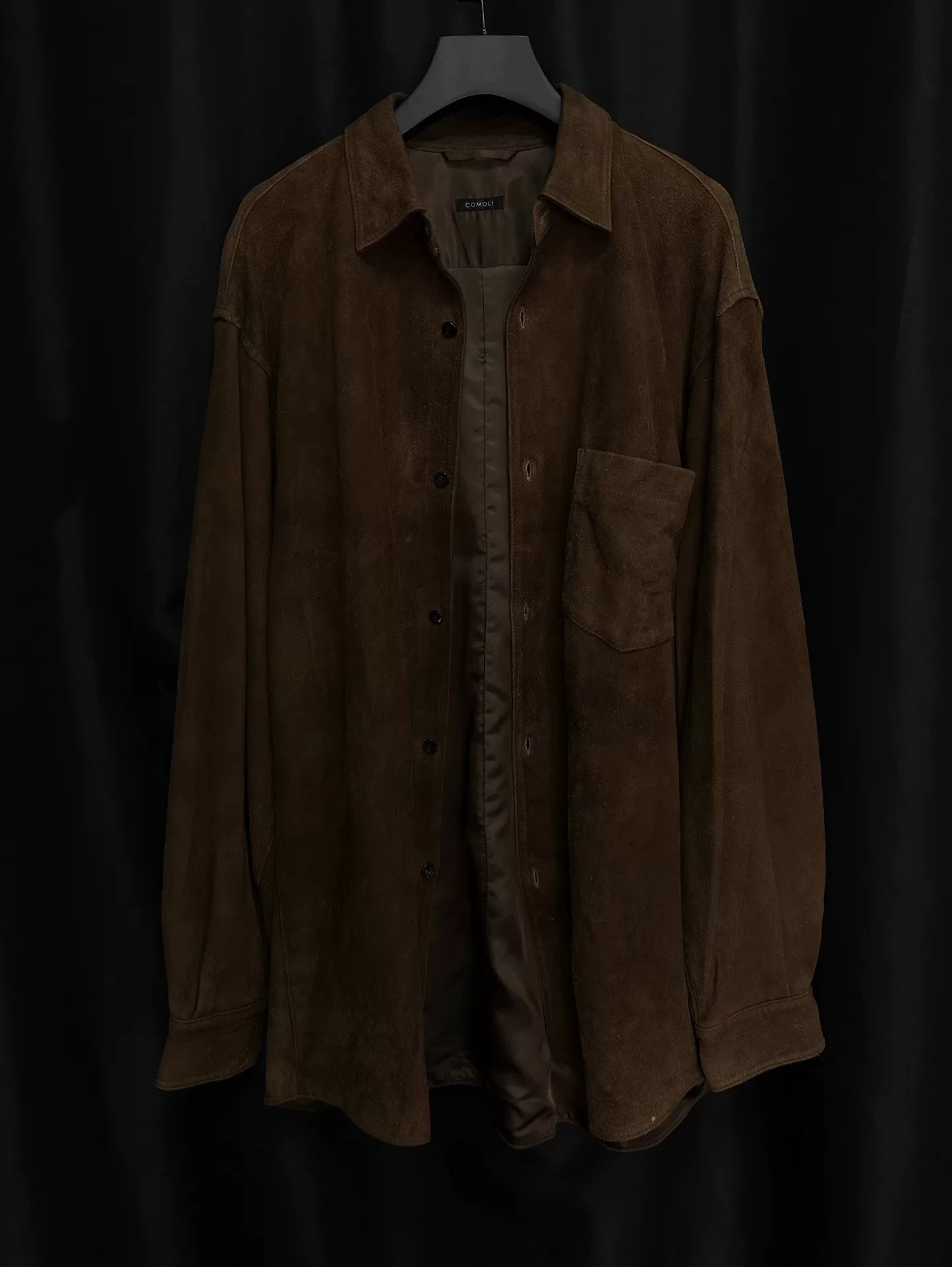 comoli deep brown deer leather shirt