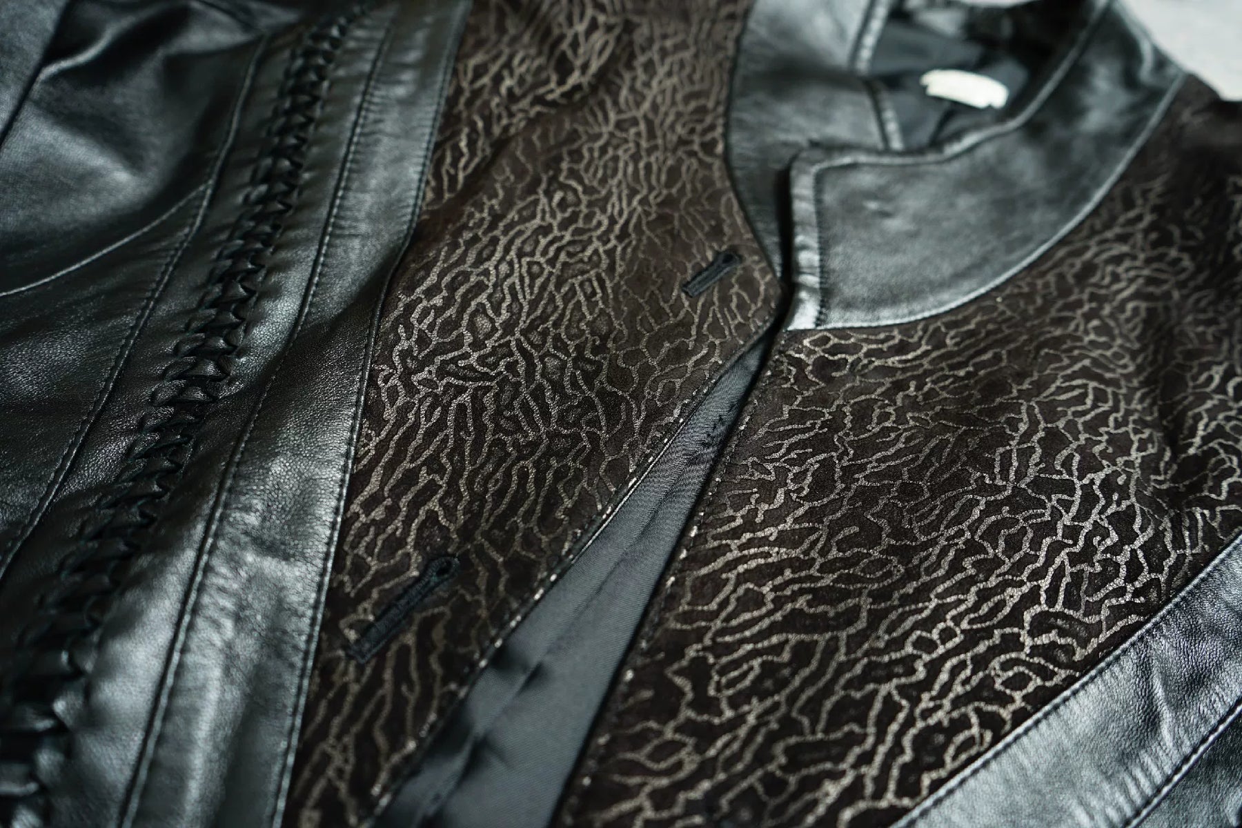 Dries Van Noten Leopard Patchwork Leather Jacket