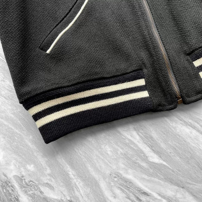 Saint Laurent Striped Zip Baseball Jacket