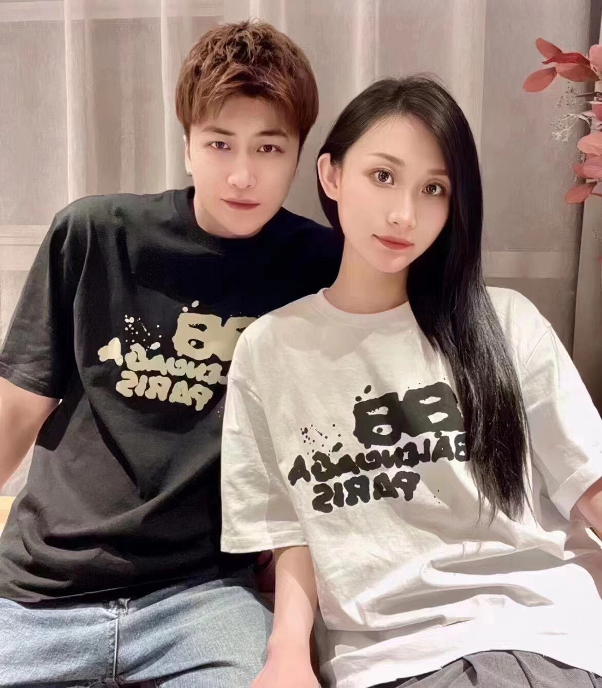 Balenciaga Black Graffiti Short Sleeve Shirt