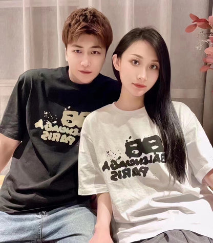 Balenciaga Black Graffiti Short Sleeve Shirt