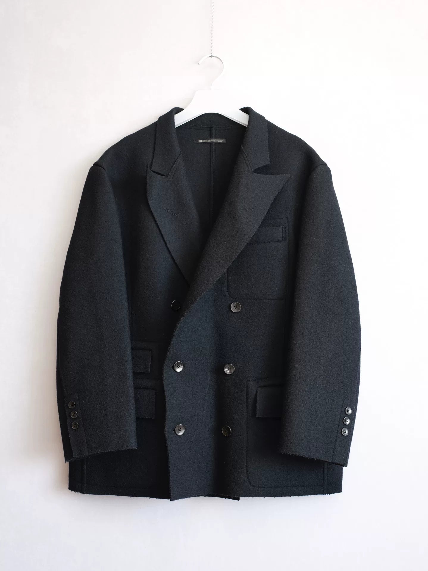 Yohji Yamamoto Double-Breasted Black Suit Coat