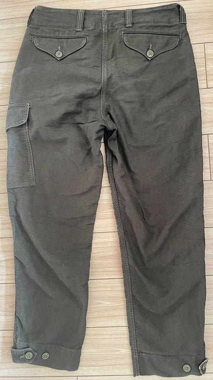 FREEWHEELERS Herringbone Olive Military Pants