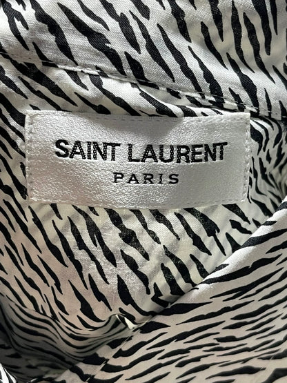saint laurent tiger print long sleeve shirt