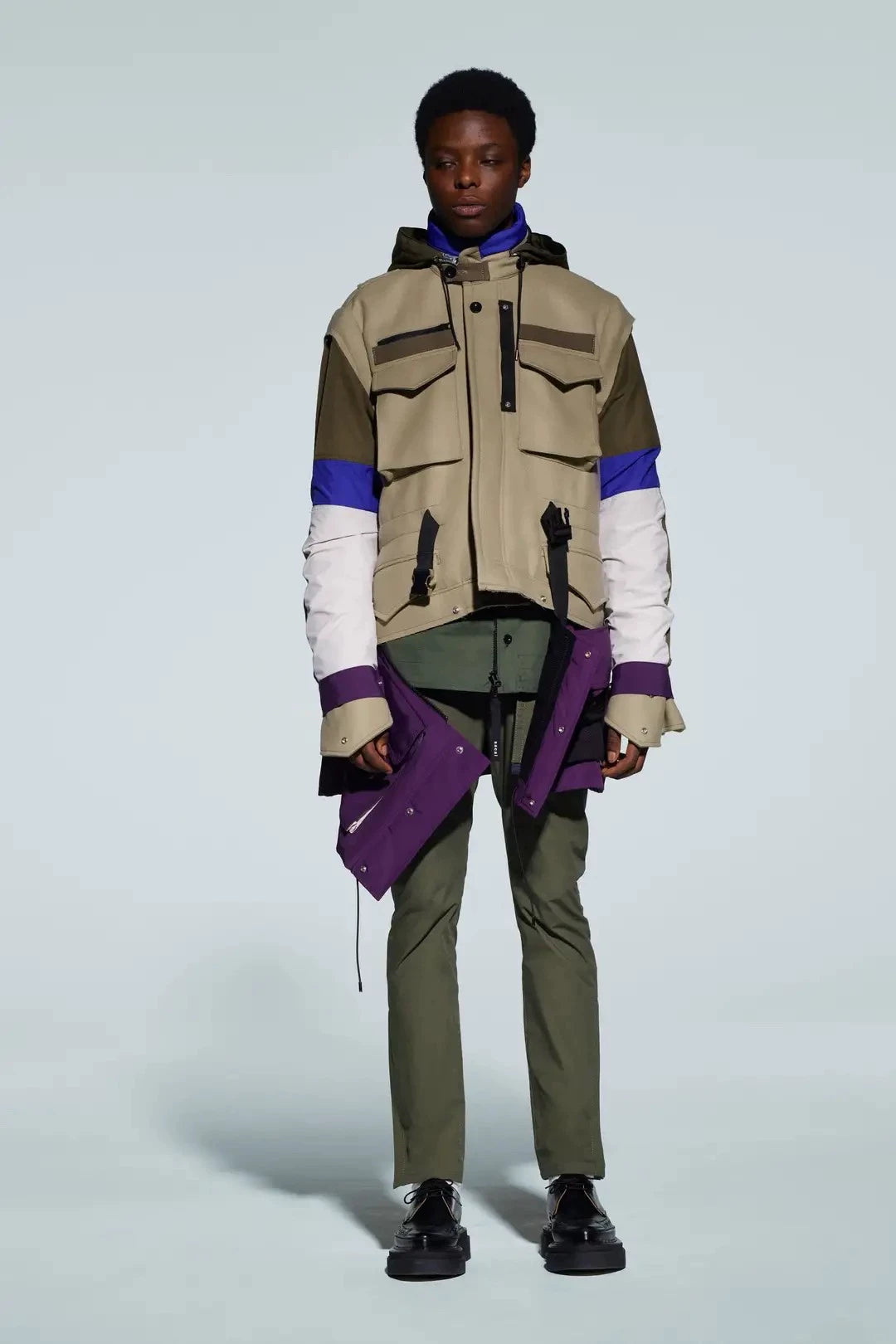 sacai autumn winter patchwork jacket