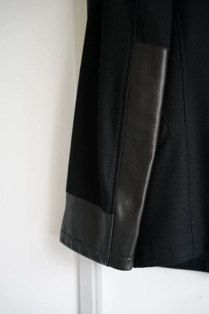 yohji yamamoto black layered suit jacket