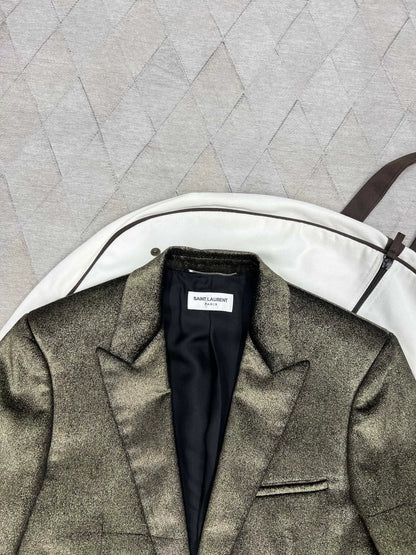 Saint Laurent Gold Velvet Blazer