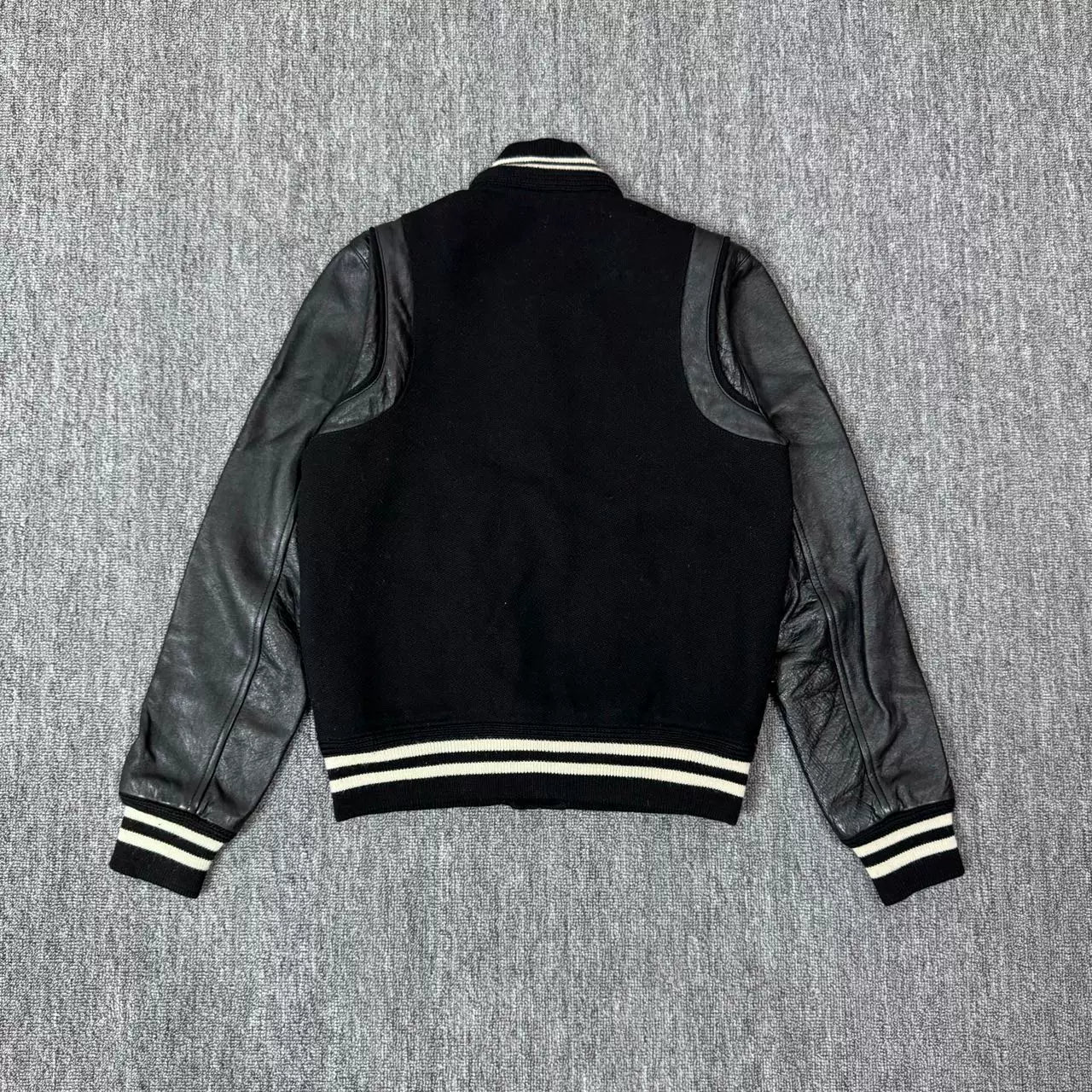 Saint Laurent Varsity Jacket with Leather Sleeves