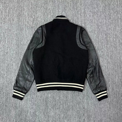 Saint Laurent Varsity Jacket with Leather Sleeves