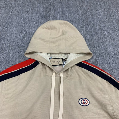 gucci khaki knit hoodie sweatshirt medium size