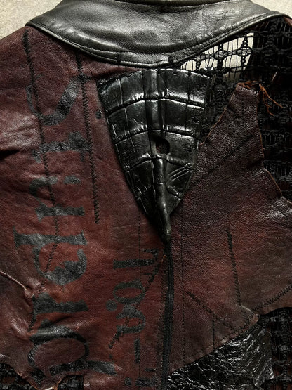 vintage patchwork leather jacket